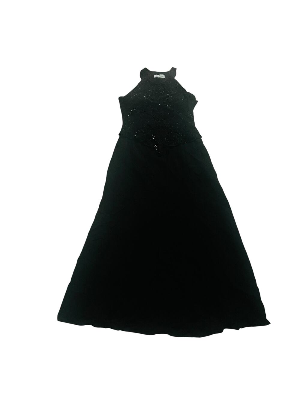 Karen Miller Vintage Beaded Sleeveless High Neck Layered Maxi Dress Size 12